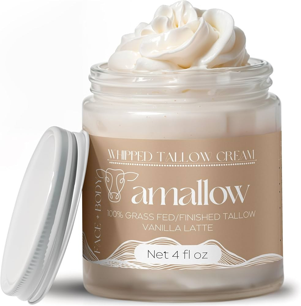 100% Grass Fed Beef Tallow for Skin Care - Face + Body - Whipped Moisturizer - Natural Lotion, 4 ... | Amazon (US)