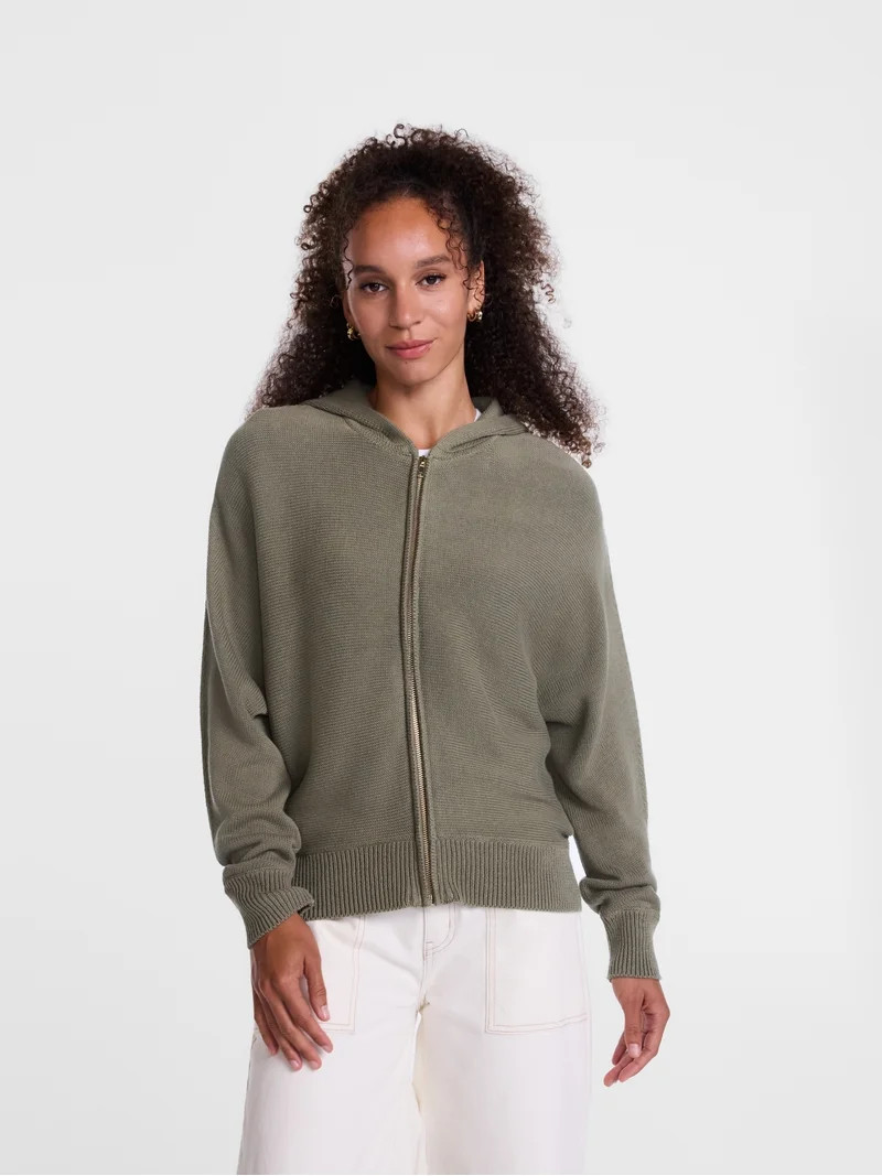 Scenario Women's and Women's Plus Full Zip Hoodie Sweater, Sizes XS-4X | Walmart (US)