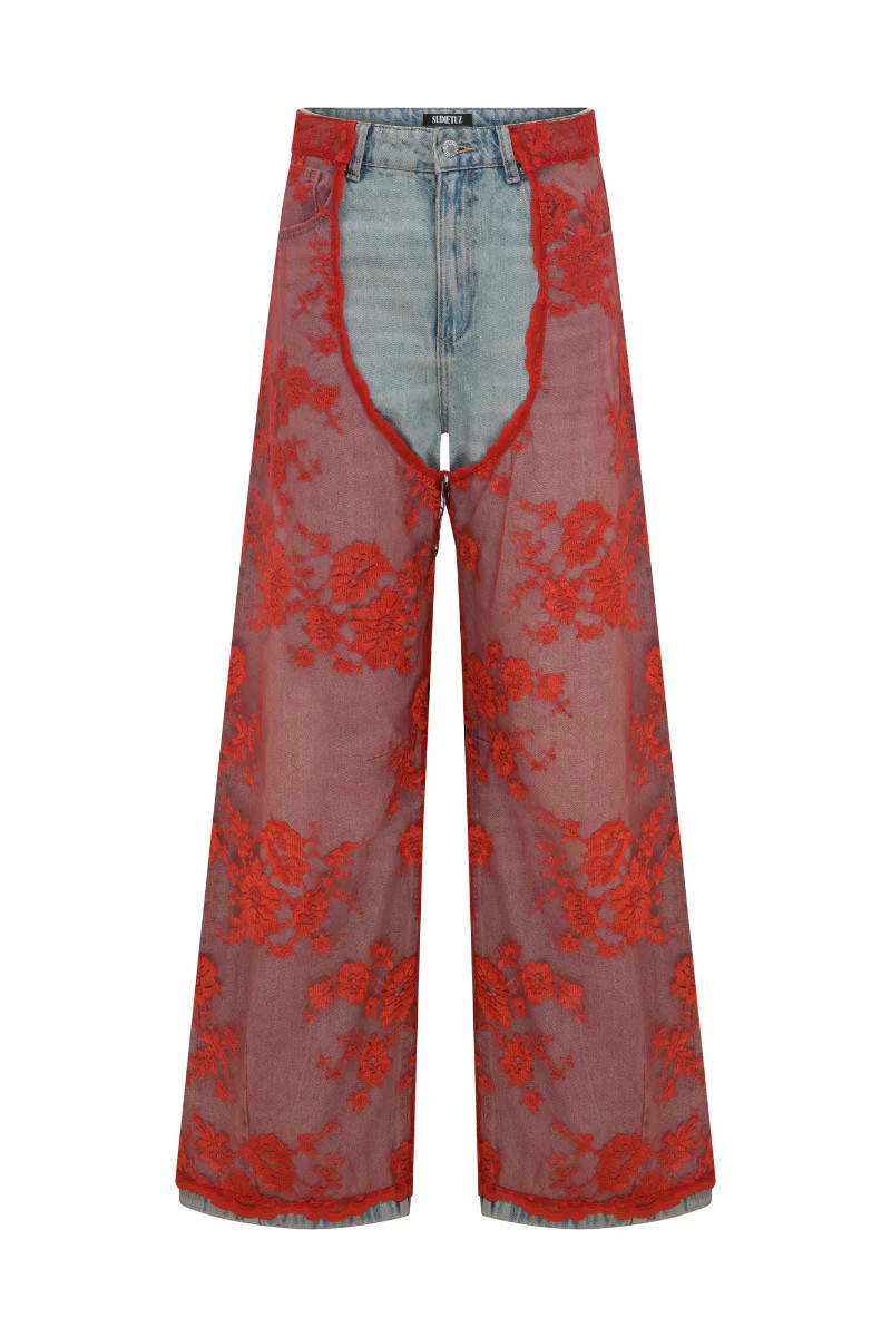 JEANS WITH LACE CHAPS | Sudi Etuz | CULT MIA | CULT MIA UK LTD