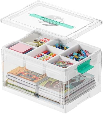 SpaceAid Craft Organizers and Storage - 24 QT Plastic Box Art Supply Storage Organizer Bin with L... | Amazon (US)