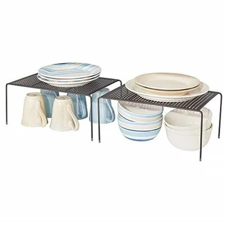 mDesign Metal Kitchen Pantry Countertop Organizer Storage Shelves Raised Cabinet Shelf Racks - for F | Walmart (US)