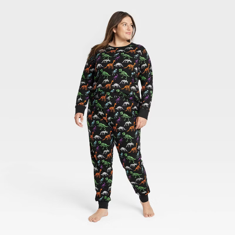 Women's Plus Size Halloween Dino Skeletons Matching Family Pajama Set - Hyde & EEK! Bouti... | Target