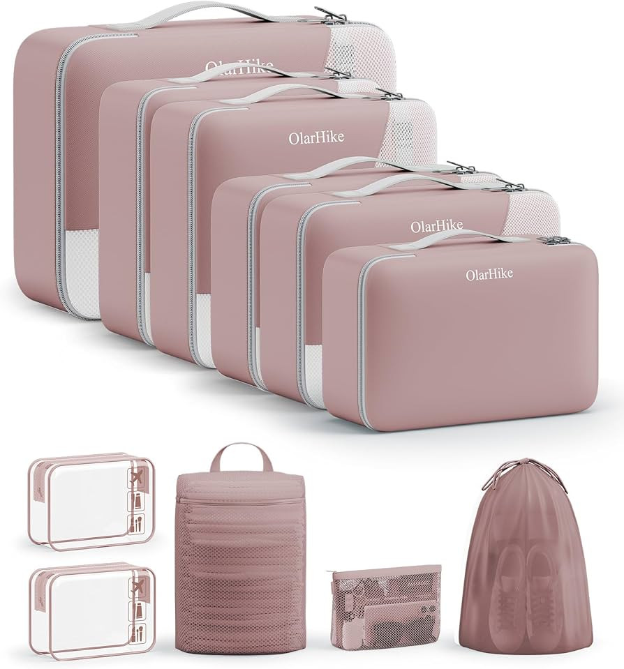 11 Set Packing Cubes for Travel, Gifts for Women Mom Kids,TSA Approved Bags for Makeup,Cosmetic,T... | Amazon (US)