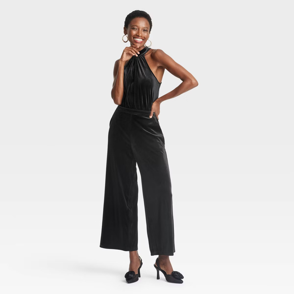 Women's Velvet Jumpsuit - A New Day™ Black | Target