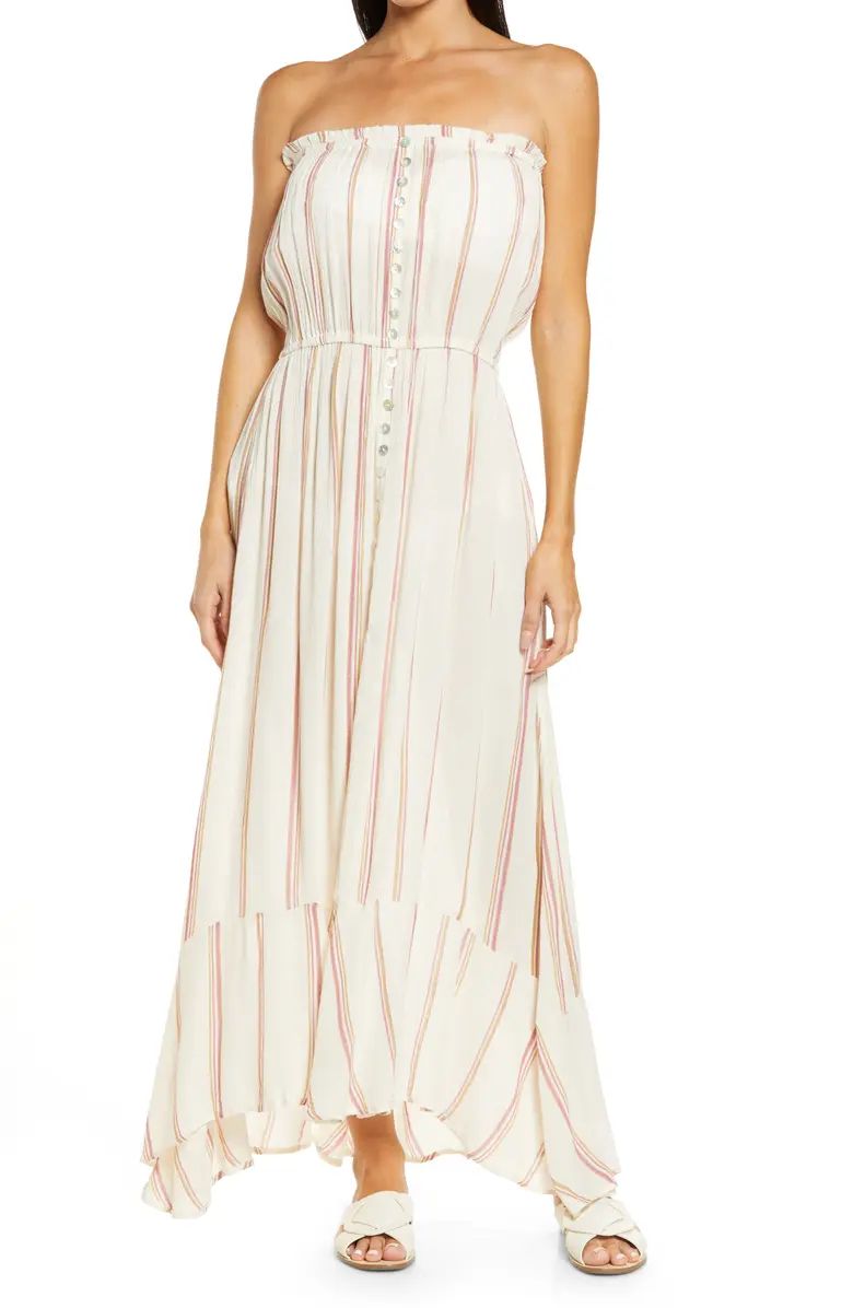 Strapless Stripe Maxi Cover-Up Dress | Nordstrom