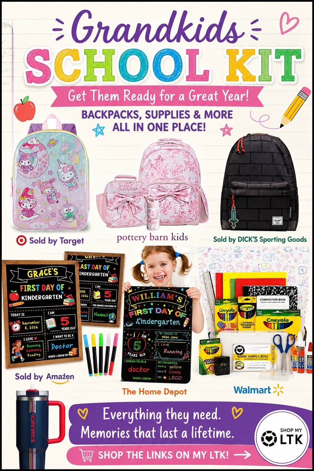 🎒✏️ Back-to-School Finds for the Grandkids! 📚💕

From cute backpacks and school supplies to first-day-of-school boards and a Stanley for the bigger kids 😂 — I rounded up some fun finds to get them ready for a great school year! 🍎✨

#LTKBackToSchool #LTKKids #BackToSchool #SchoolShopping #SchoolSupplies #KidsBackpacks #AmazonFinds #TargetFinds #WalmartFinds #Grandkids

#LTKmomlife #LTKSeasonal #LTKKids