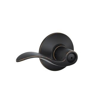 Accent Aged Bronze Privacy Bed/Bath Door Handle | The Home Depot