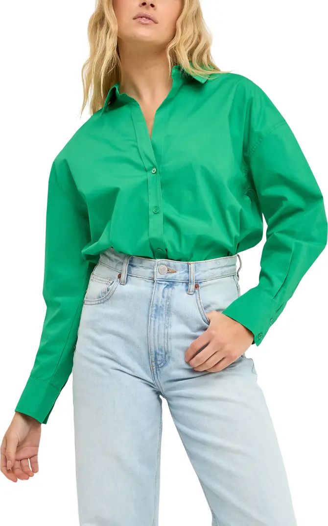 Oversize Cotton Button-Up Shirt | Nordstrom