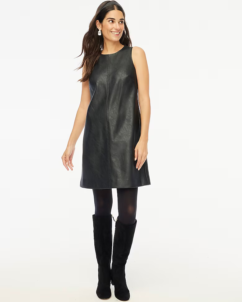 Faux-leather shift dress | J.Crew Factory
