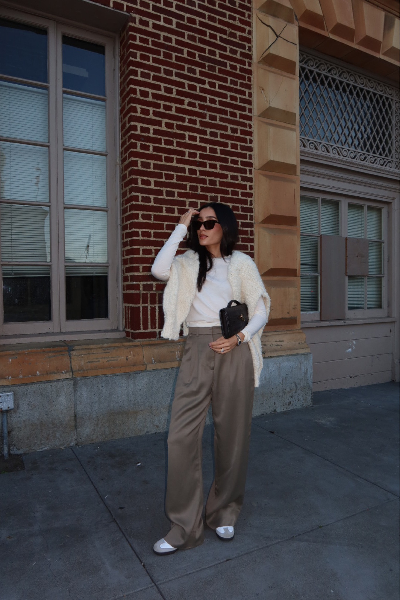 Wearing 0R in these pants, they’re long on me but I don’t mind! I’m 5’4” for reference. Wearing XS in the top and S in the sweater for an oversized fit.

#LTKStyleTip #LTKItBag #LTKFindsUnder100