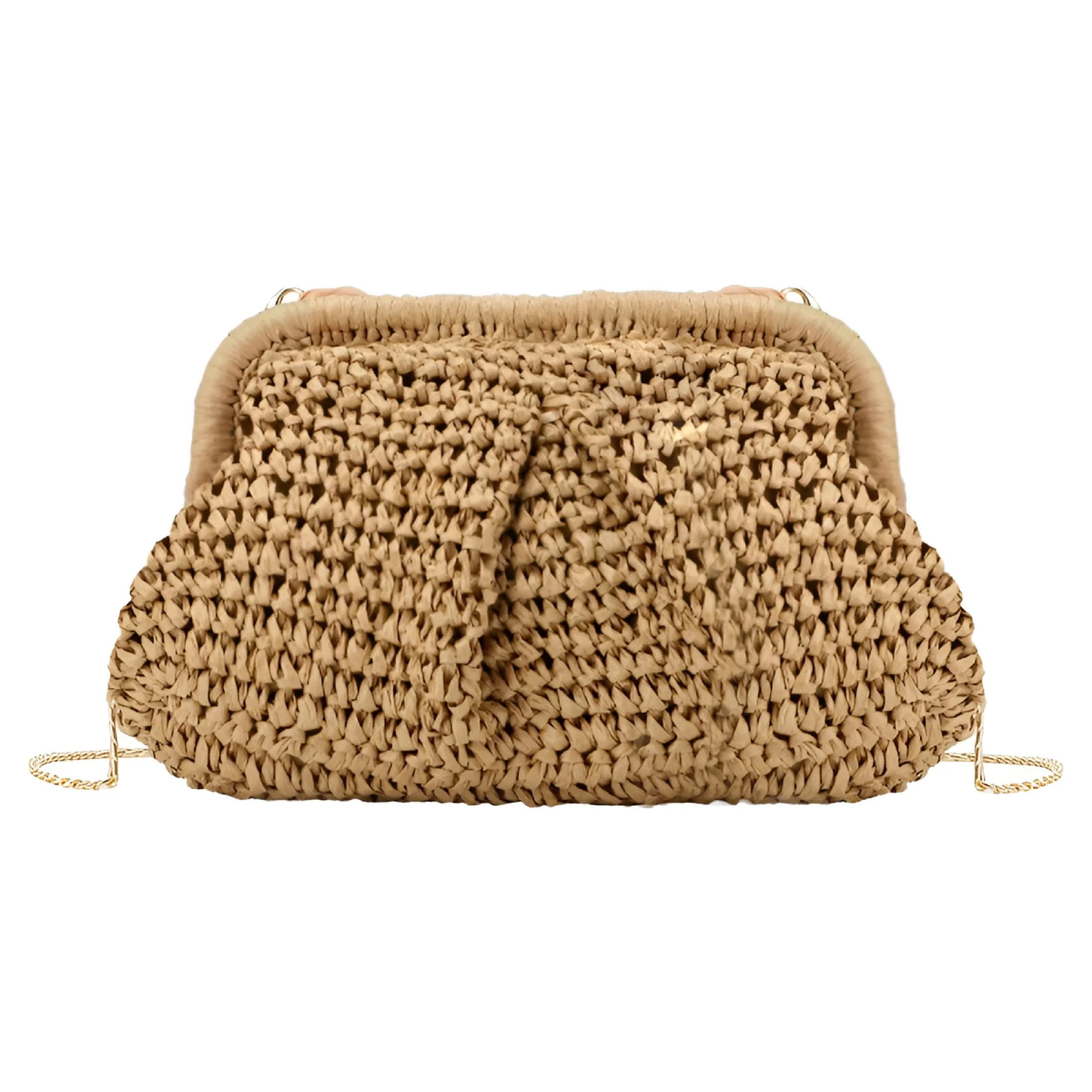GASTROPOD Straw Dumpling Clutch Purse, Summer Vacation Beach Crossbody Bag for Women, Raffia Wick... | Walmart (US)
