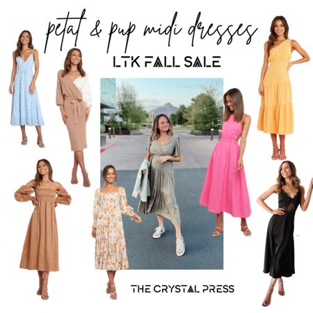PETAL & PUP MIDI DRESSES, LTK FALL SALE DRESSES, fall dresses, bump friendly dresses from petal & pup, midi dresses on sale 

#LTKbump #LTKsalealert #LTKSale
