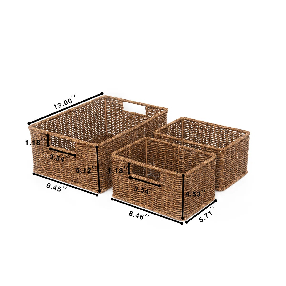 Bayou 3 Piece Wicker Storage Basket Set | Wayfair North America