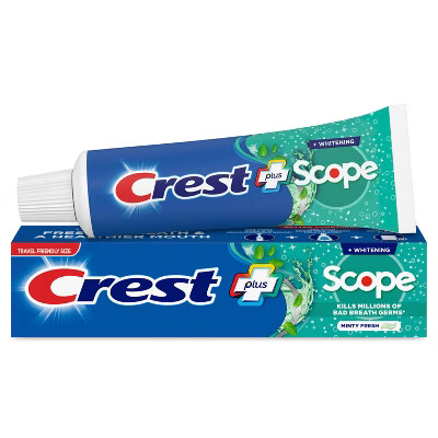 Crest Complete Whitening Plus Scope Multi-Benefit Fluoride Toothpaste Minty Fresh Travel Trial Si... | Target