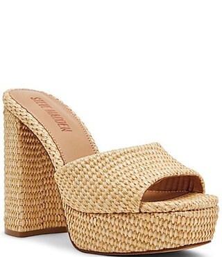 Steve Madden Joel Raffia Platform Dress Sandals -  9.5 | Dillard's