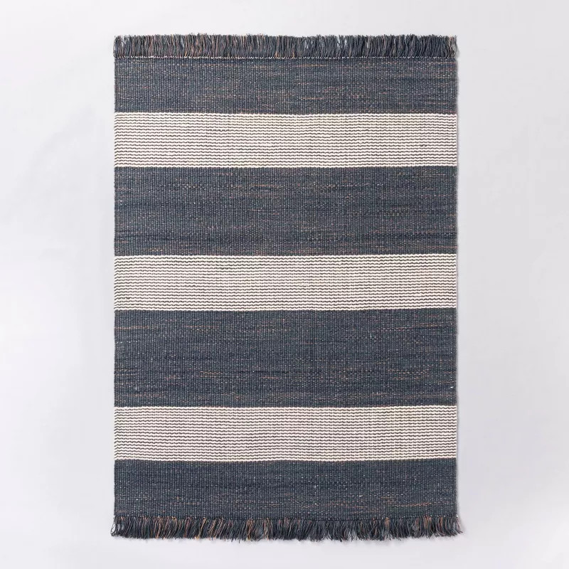 5'x7' Highland Striped Jute/Wool Area Rug Blue - Threshold™ designed with Studio Mc... | Target
