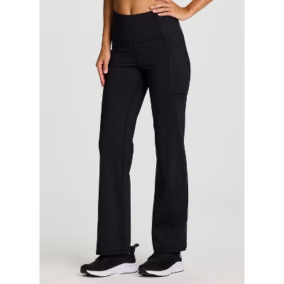 RBX Active Women's Fleece Lined Bootcut Yoga Pant Flared Legging with Zipper Pockets - Black,XS | Target