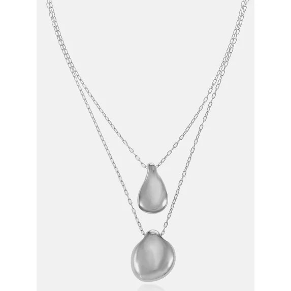 Scenario Drop Pendant Necklaces, Silver-Tone, 2-Piece Set | Walmart (US)