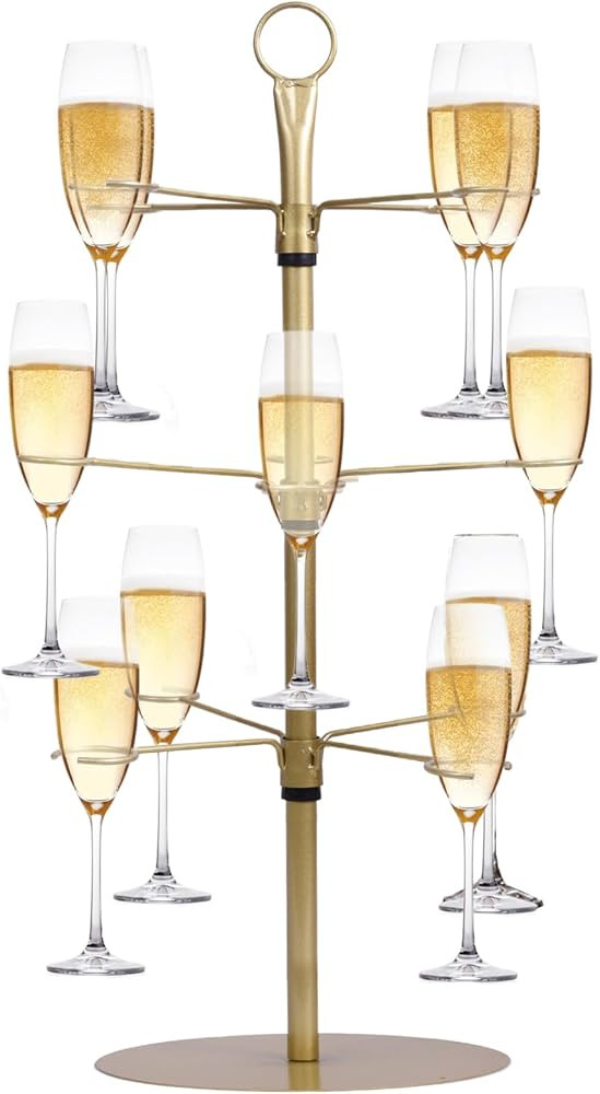 Champagne Tower, Metal Drink Tower for Parties Champagne Glass Holder, 3 Tiers - 12 Brackets, for... | Amazon (US)