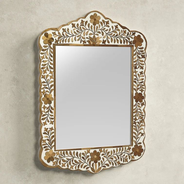 Escalante Botanic Bone Inlay Traditional Beveled Distressed Accent Mirror | Wayfair North America