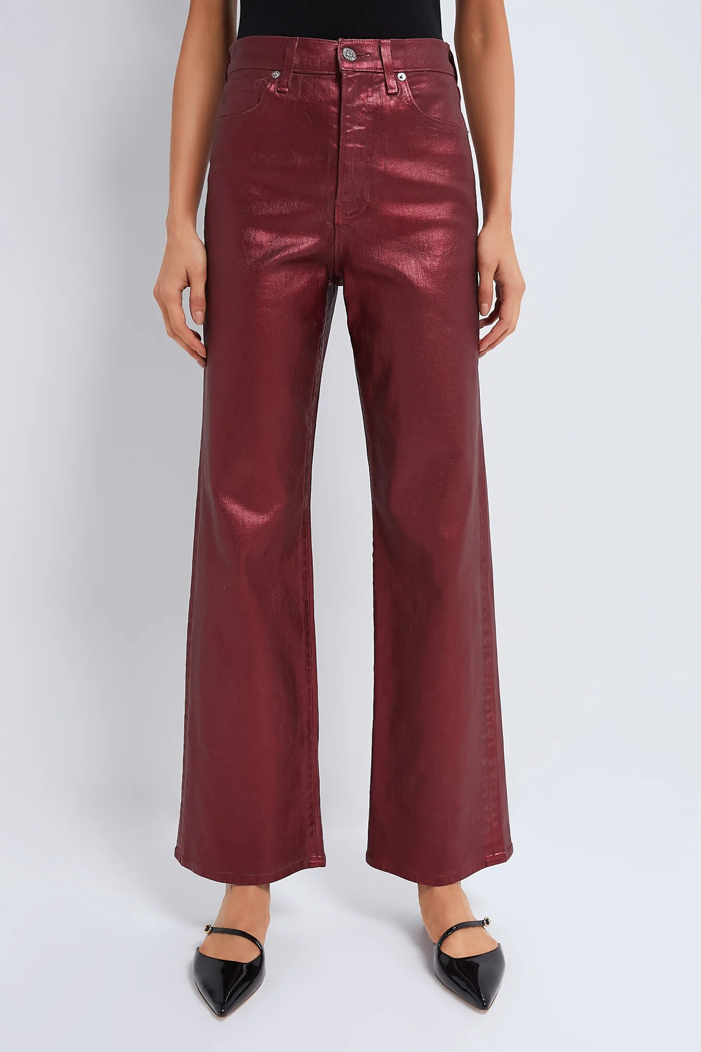Burgundy Metallic Crosbie Wide Leg | Tuckernuck (US)