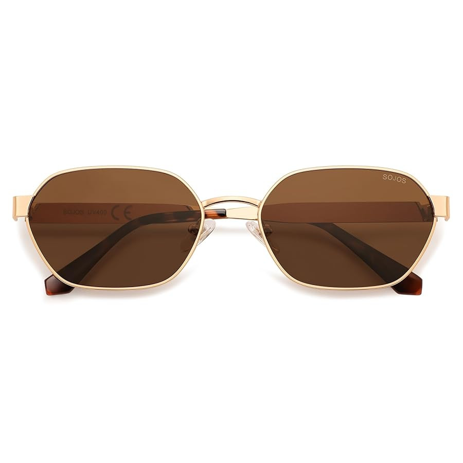 SOJOS Trendy Polarized Hexagon Sunglasses for Women Men, UV400 Retro Rectangle Shades SJ1238 | Amazon (US)