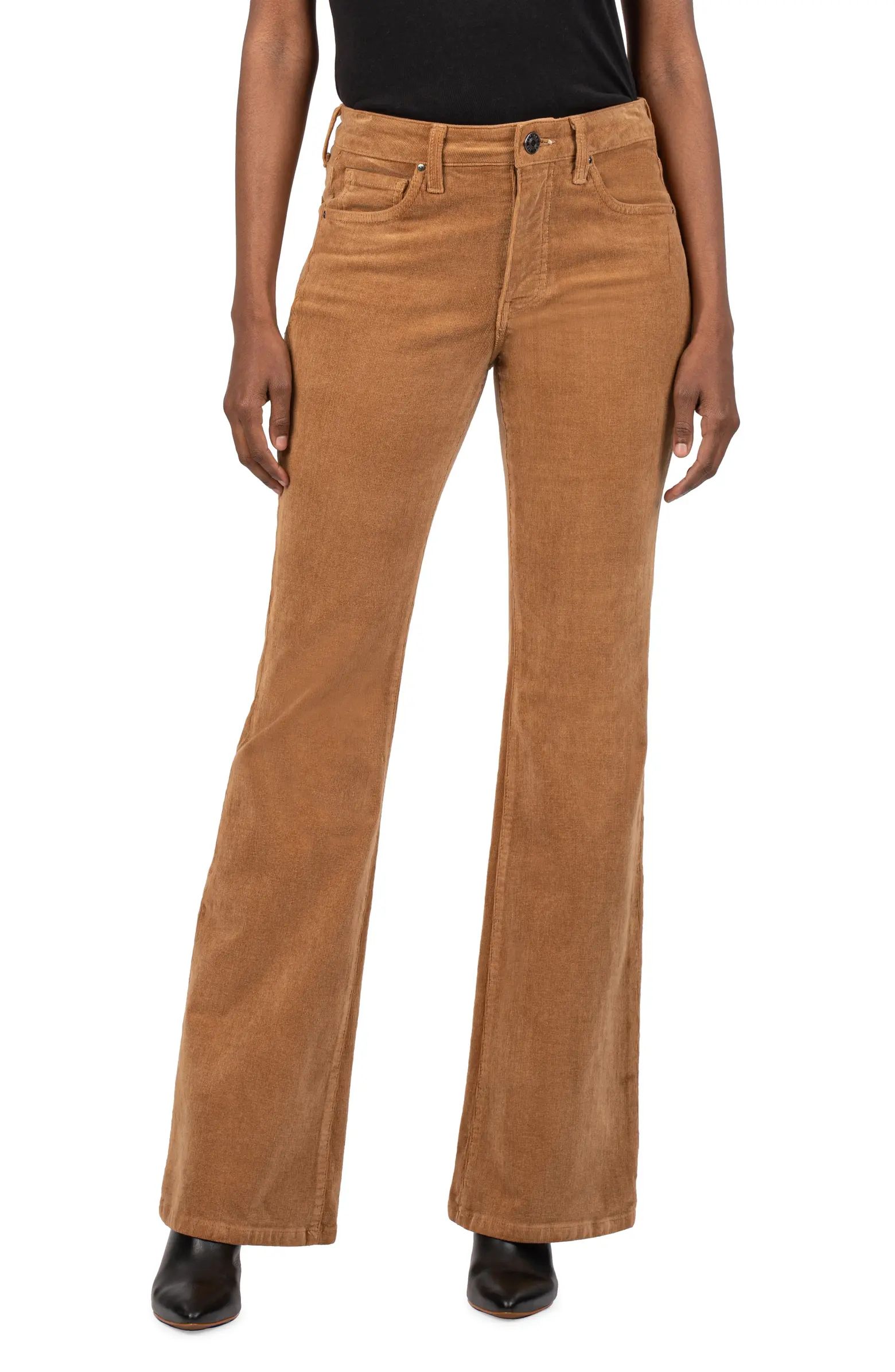 KUT from the Kloth Ana Fab Ab High Waist Flare Corduroy Pants | Nordstrom | Nordstrom