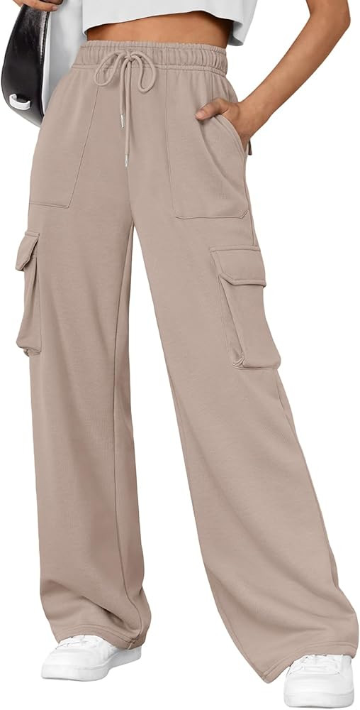AUTOMET Womens Sweatpants Wide Leg Cargo Pants Fall Fashion Outfits Sweats Baggy Winter Clothes S... | Amazon (US)