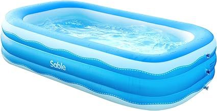 Sable Inflatable Pool, 92 x 56 x 20in Rectangular Swimming Pool for Toddlers, Kids, Adults and Fa... | Amazon (US)
