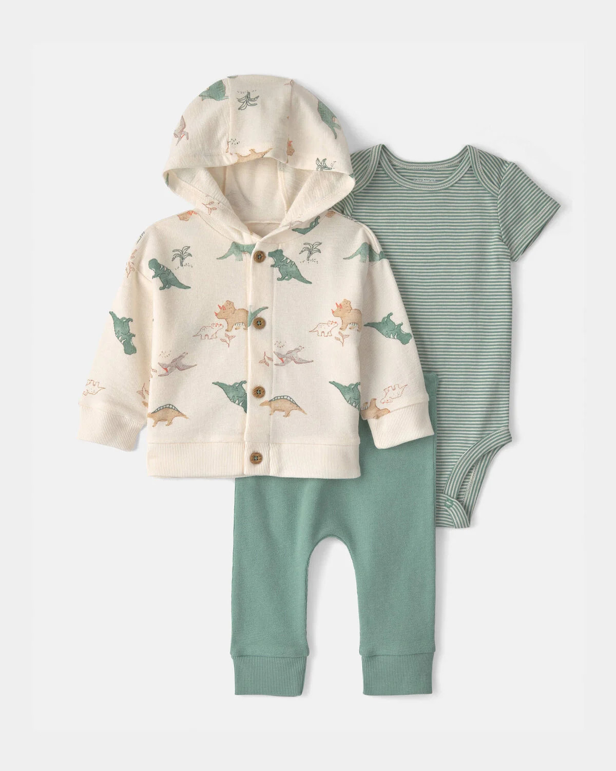 Baby Boy 3-Piece Dinosaur Layering Set - Green/Cream | Carter's | Carter's Inc