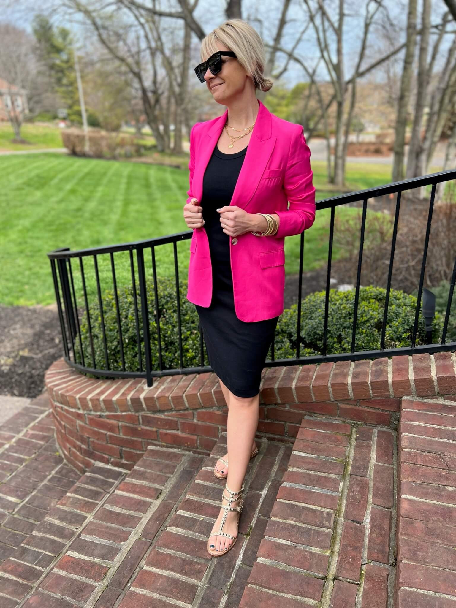 How to colorblock pink and black 🖤💓🖤💓

#LTKSeasonal #LTKworkwear #LTKstyletip