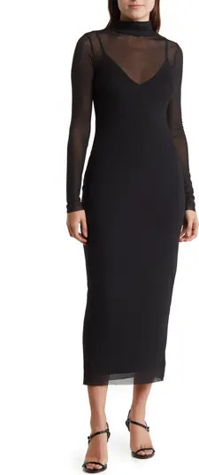 Marni Turtleneck Long Sleeve Mesh Dress | Nordstrom Rack