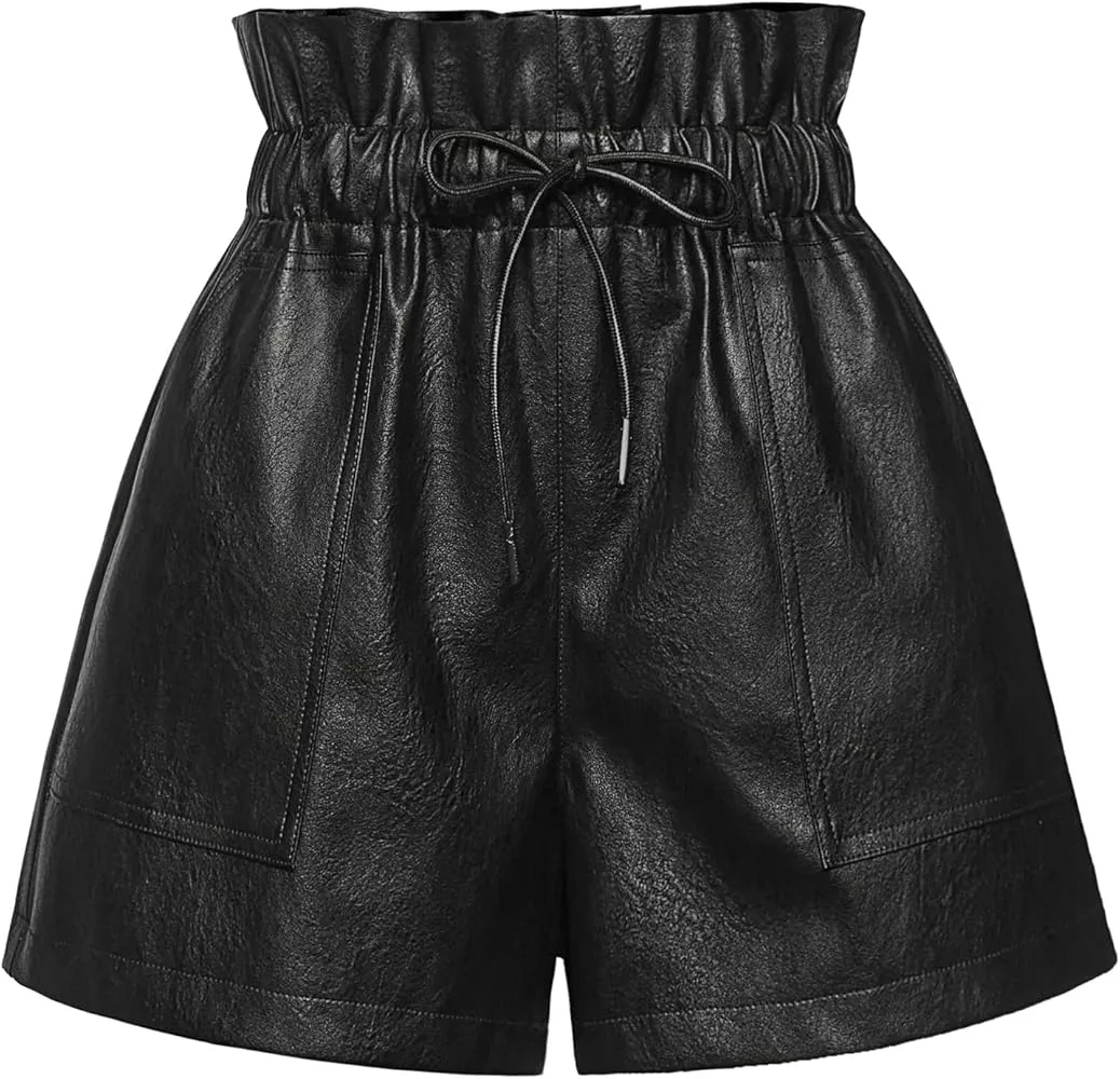 The Gibby High Waist Faux Leather Shorts In Black • Impressions Online  Boutique