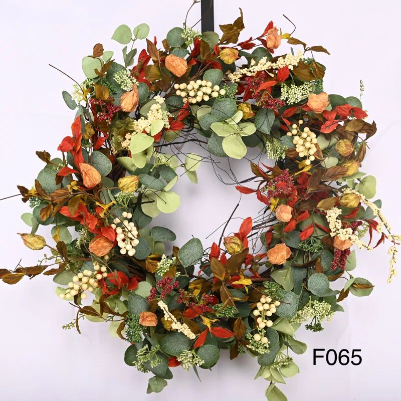 Handcrafted Faux Eucalyptus, Berry 26'' Wreath | Wayfair North America