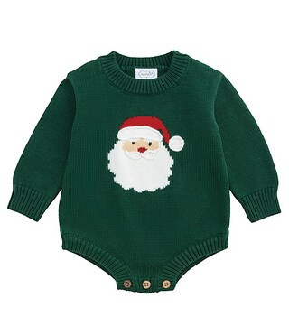 Mud Pie Baby Boys Long-Sleeve Santa Face Sweater-Knit Bodysuit | Dillard's | Dillard's