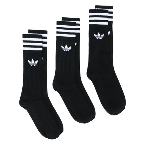 Adidas Pacote com três pares de meias - Preto | FarFetch BR