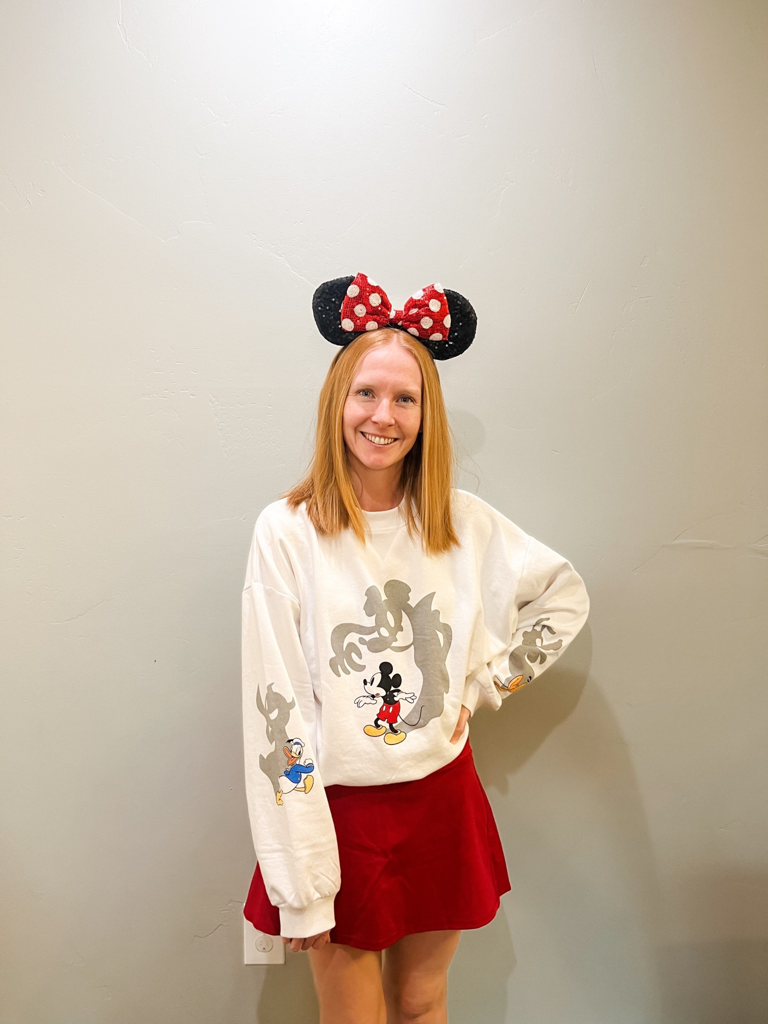 I’m wearing size small in the sweatshirt and size small in the skirt  

Disney Halloween outfit for women, Disney target sweatshirt, Mickey shadows sweatshirt from target, Disney outfits, Disneyland outfits, Disney world outfits, cute, athletic, with a red skirt. 

#LTKSeasonal #LTKStyleTip #LTKTravel
