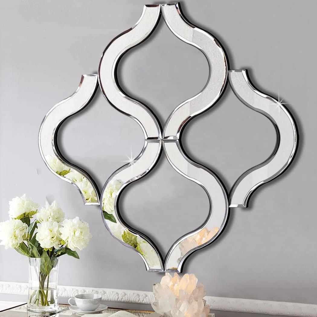 Arc-Shaped Decorative Wall Mirror Silver, Exquisite Bevelled Gorgeous Glam Accent Decor Mirror, U... | Wayfair North America