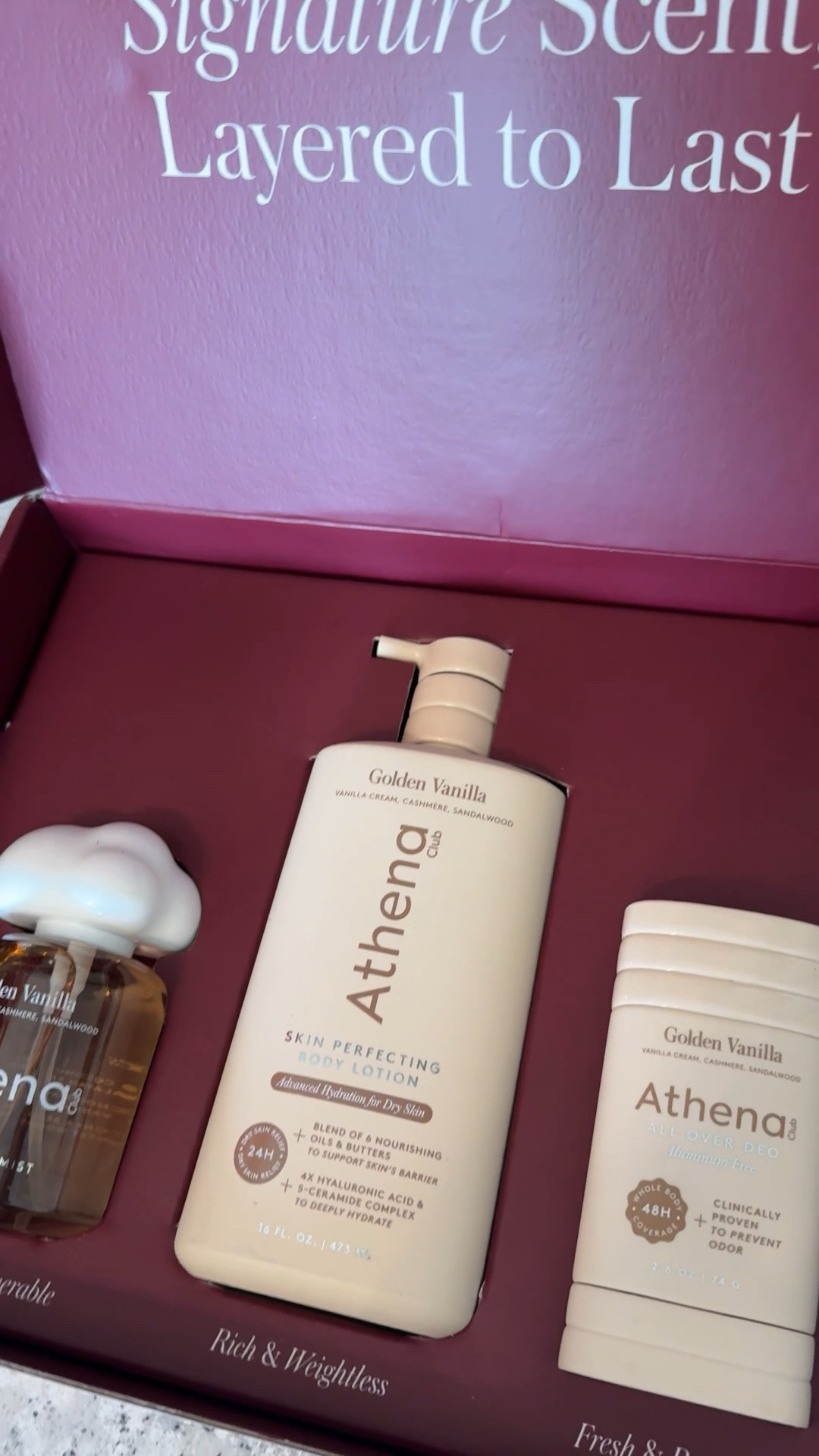 If you love the vibe of Saltair, Phlur Vanilla Skin, or even that warm cozy vanilla scent profile everyone loves from Sol de Janeiro… Athena Club Golden Vanilla is the affordable layering combo that surprised me.

The deodorant, lotion, and body + hair mist together smell clean, creamy, warm, and expensive without being overpowering or overly sweet. Think vanilla, cashmere, and sandalwood in the best way.

This has officially become one of my favorite affordable fragrance layering combos lately. Linked everything because it actually lasts when you layer it. #LTKBeauty #bodycarefavorites #vanillagirl #fragrancelayering #affordableluxury

#LTKselfcare #LTKmorningroutine