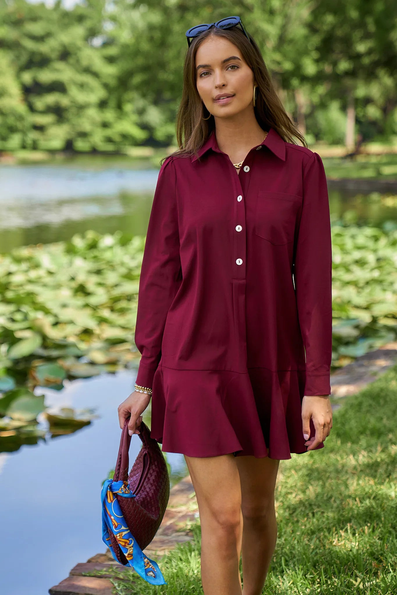 Meagan Dress- Burgundy | Avara