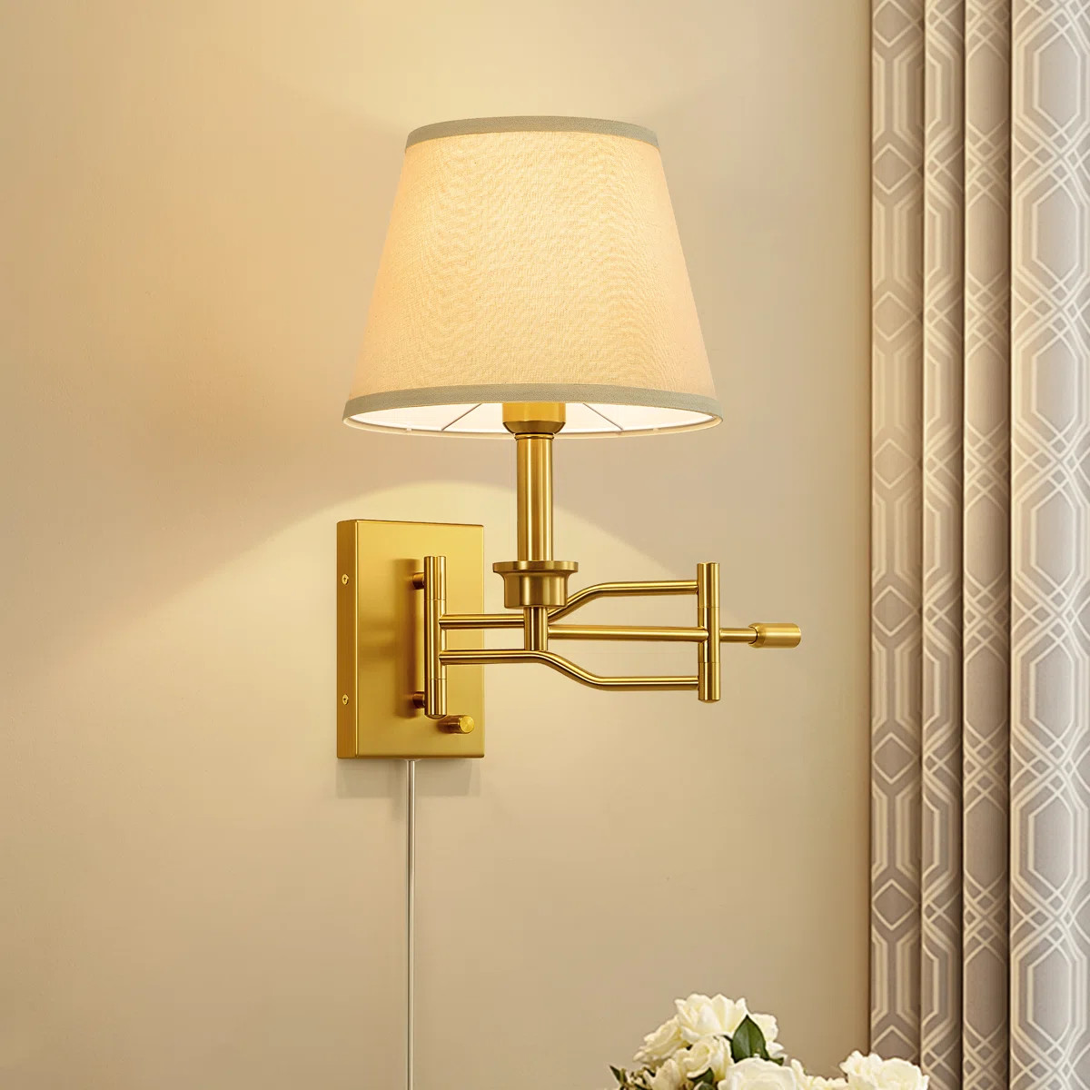 1 - Light Dimmable Iron Swing Arm Sconce | Wayfair North America