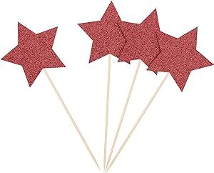 Red Glitter Star Table Toppers Twinkle Twinkle Little Star Centerpiece Sticks for Kid's Birthday ... | Amazon (US)