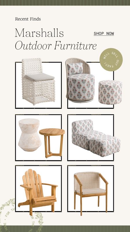 The cutest Marshalls outdoor furniture finds!!! I reallllly want the printed pieces trying to figure out a place for them !!!! So good #outdoorfurniture 

#LTKSeasonal #LTKhome