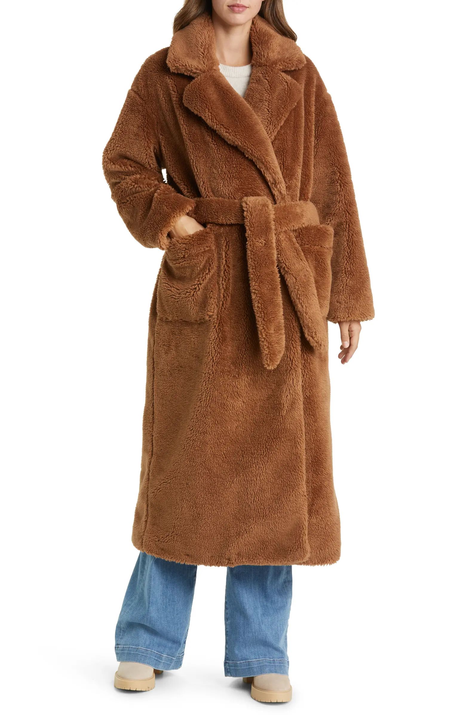 Alesandra Faux Fur Wrap Coat | Nordstrom