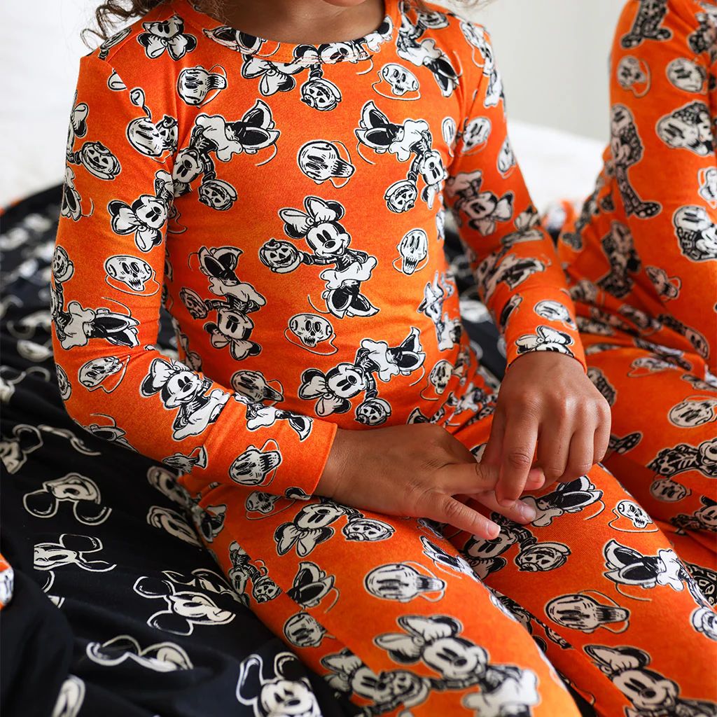 Orange Long Sleeve Toddler Pajamas | Disney Minnie Halloween | Posh Peanut