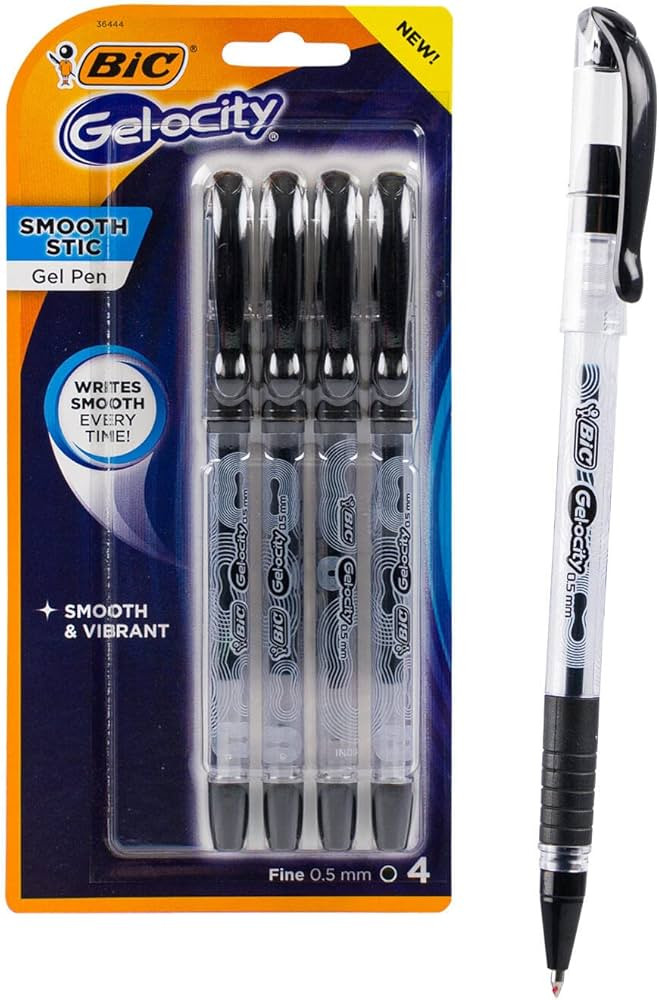 BIC 4pk Gelocity Stick Gel Pen- Black, 1 Count (Pack of 4) | Amazon (US)