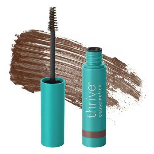 Thrive Causemetics Instant Brow Fix Semi-Permanent Eyebrow Gel, Waterproof Tinted Eye Brow Gel with Vitamin B5, Smudge-Proof, Vegan & Cruelty Free, April (Cool Brown) | Amazon (US)