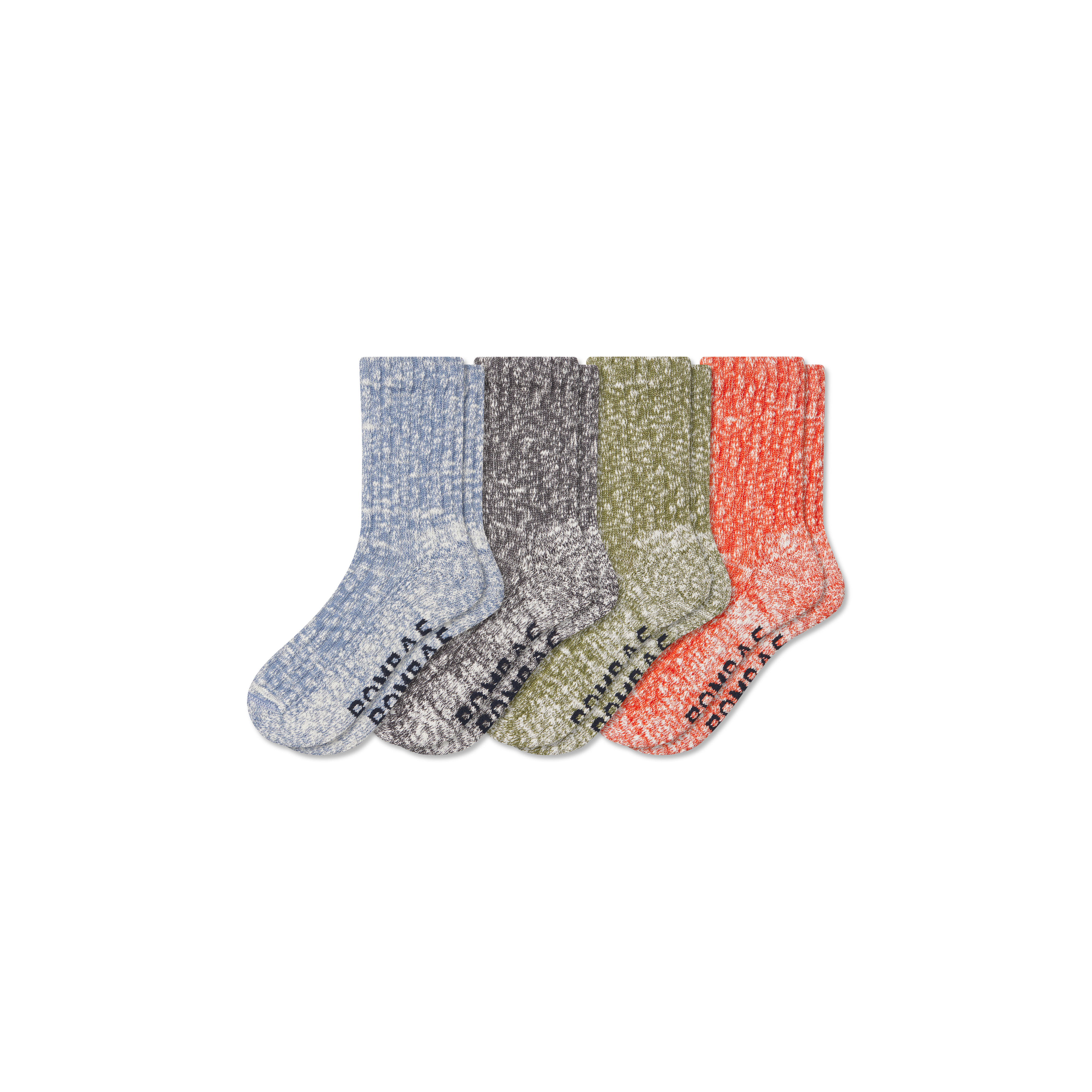 Women's Chunky Ragg Half Calf Sock 4-Pack - Burnt Blue Mix - Large - Cotton Blend - Bombas | Bombas