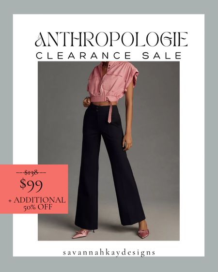 These wide leg flare pants are so cute and easily dressed up or dressed down! Most sizes are still available and an additional 50% off when you put it in your cart!

#anthropologie #sale #wideleg #pants #workwear 

#LTKworkwear #LTKstyletip #LTKsalealert