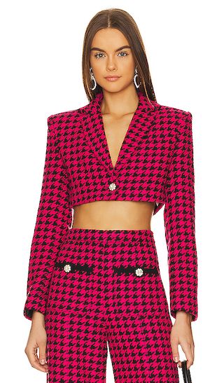 Nadja Cropped Jacket in Black & Pink | Revolve Clothing (Global)